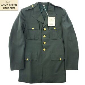 Army Green Uniform Vintage Service Jacket US Military Coat Soldier Men 37 L NWT